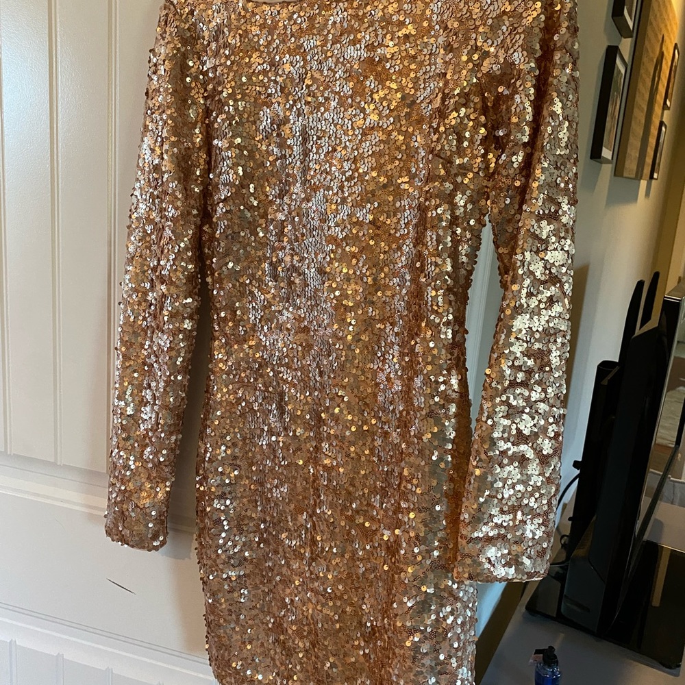 Rose Gold Sequin Dress Small